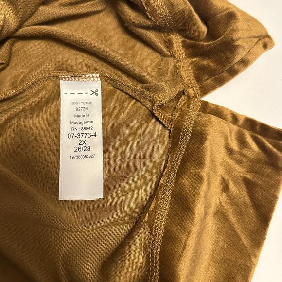 NWT Woman Within Velour Plush Tunic Toffee Brown Comfy Sweatshirt Soft 2X 26/28 - Picture 7 of 10